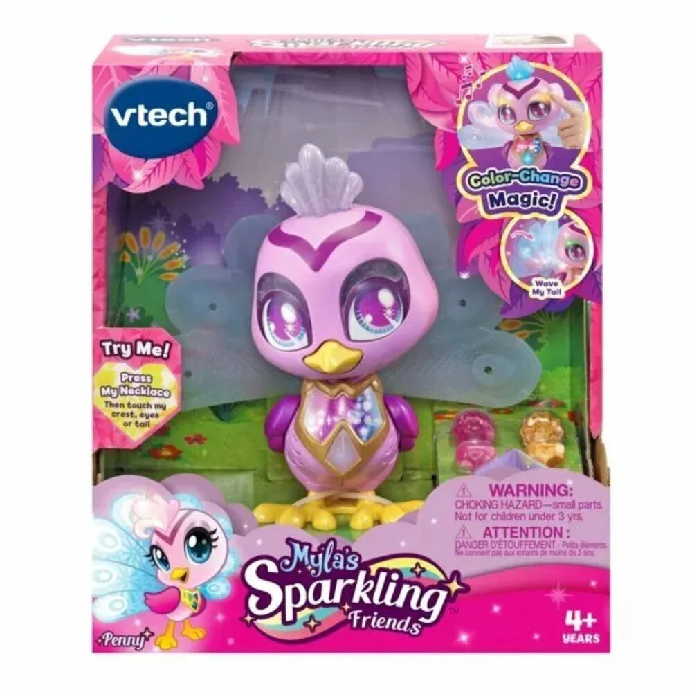 NEW Vtech Myla's Sparkling Friends Color Changing Magic Penny the Peacock